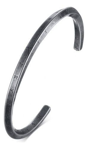 Pulsera Silver Envejecido Space Runas Vikingas Hombre-5