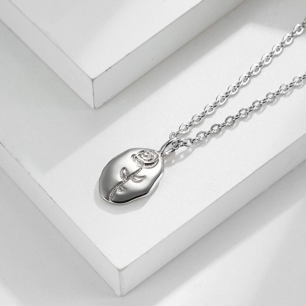 Collar De Rosa Gold And Silver Para Damas Mujer-5