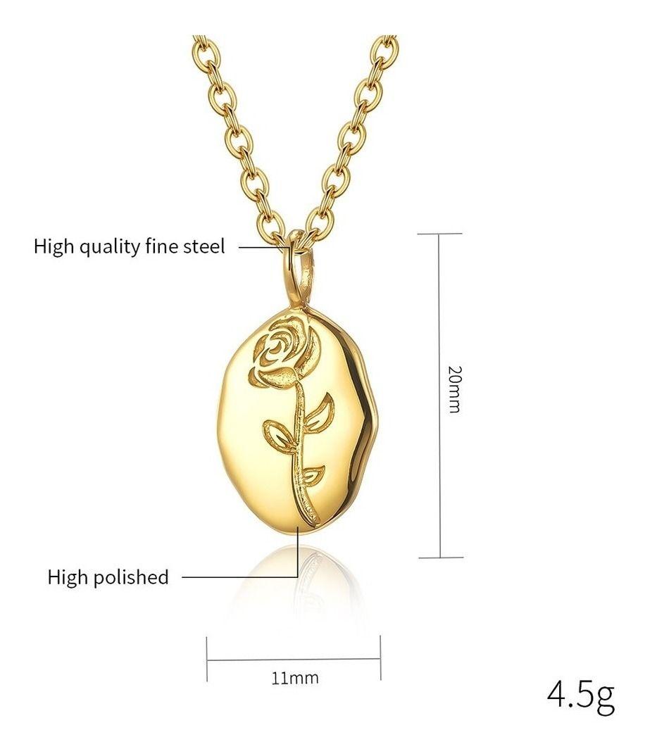 Collar De Rosa Gold And Silver Para Damas Mujer-6