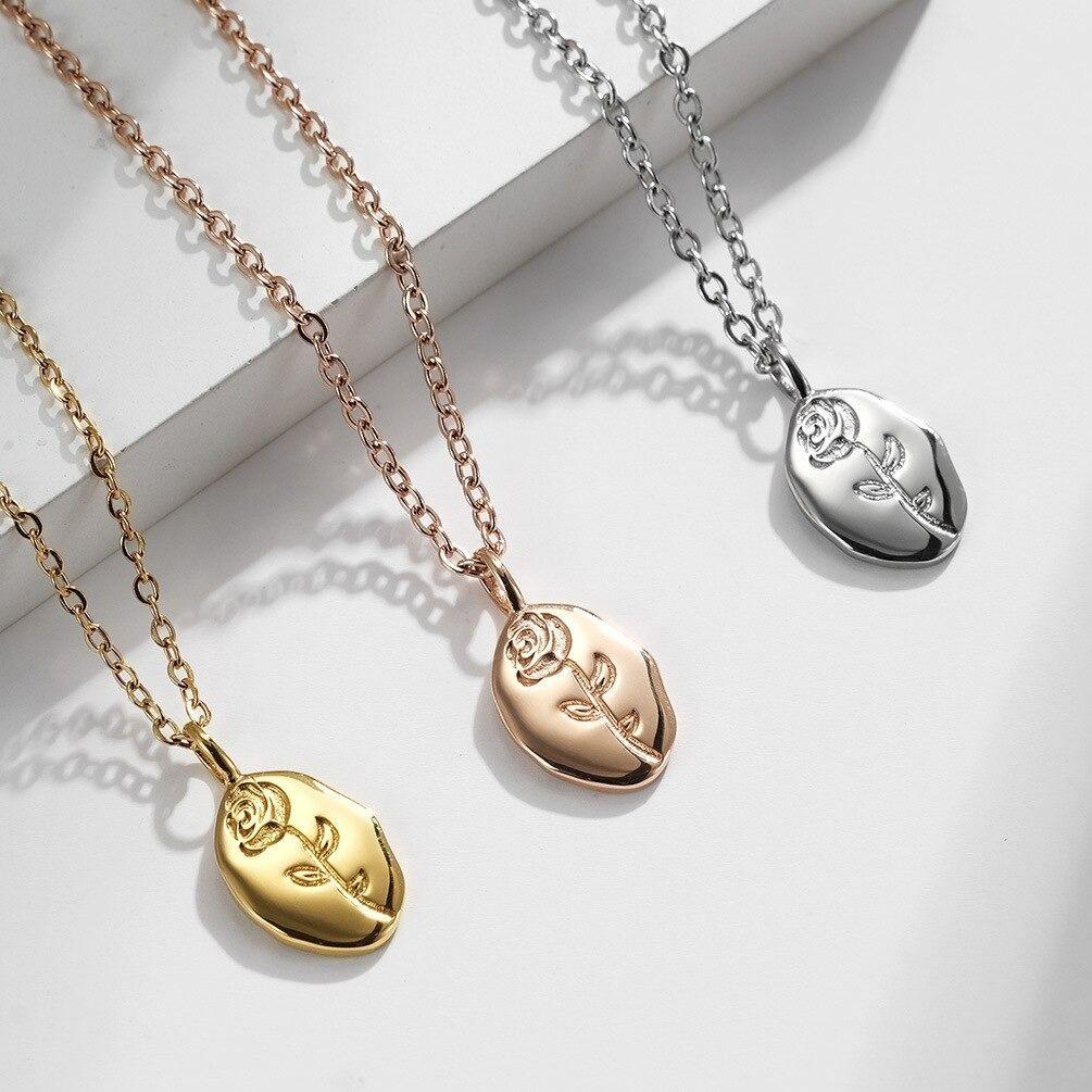 Collar De Rosa Gold And Silver Para Damas Mujer-7