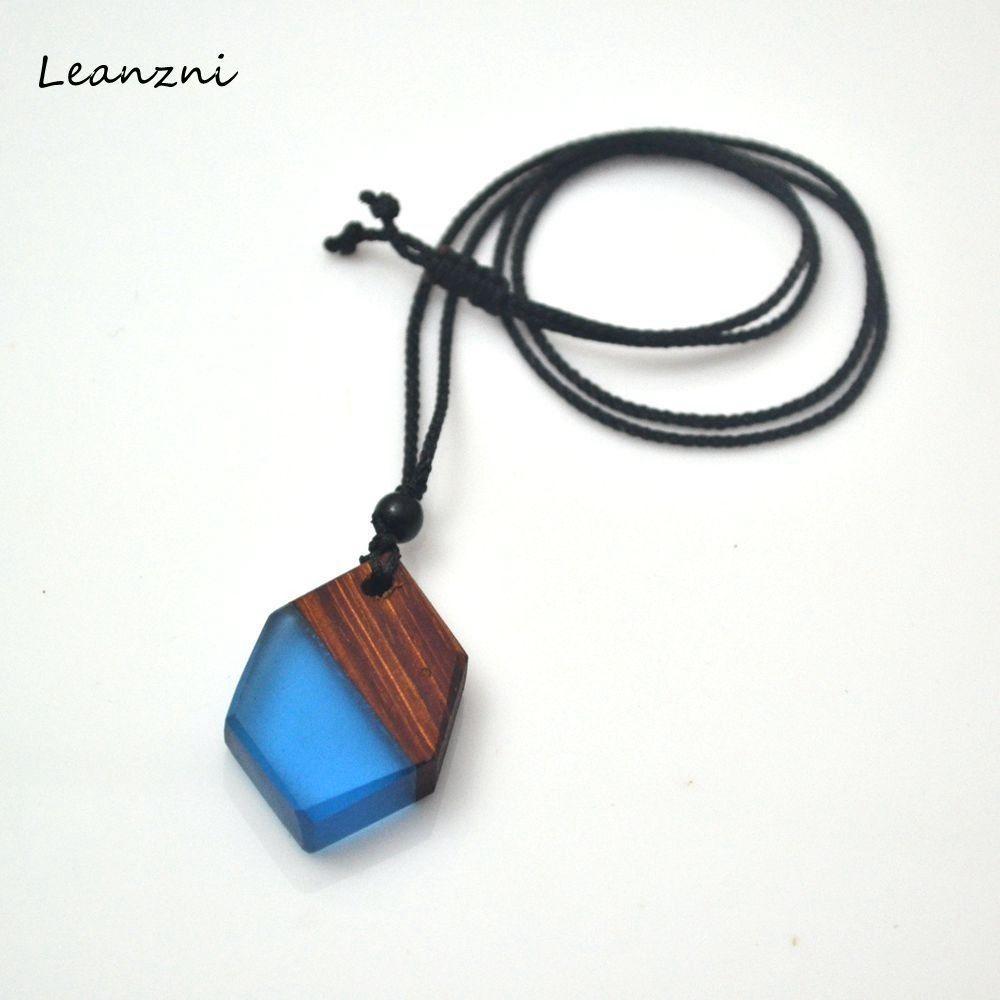 Collar De Madera Y Gel Resina Hombre Mujer Moda 2020 L-2