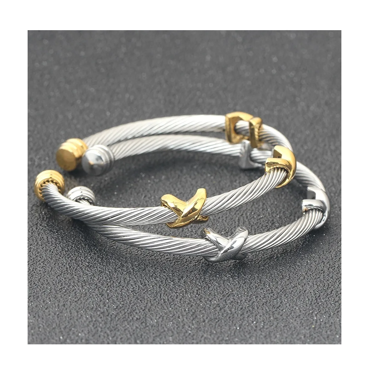 Pulsera Gold Silver Caballeros Y Damas Vintage X-2