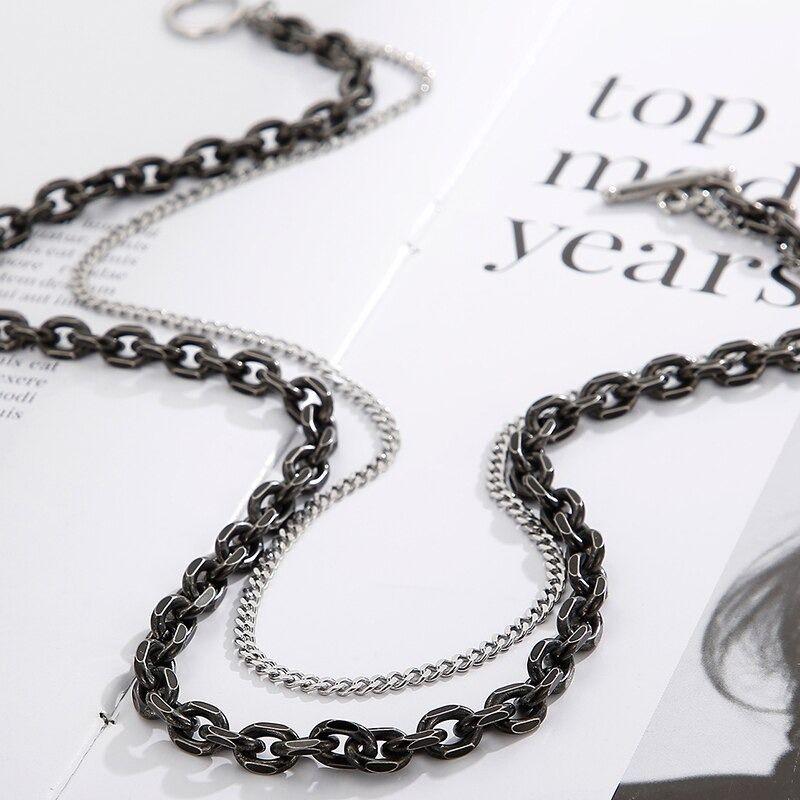 Collar Doble Acero Inoxidable Space Hombre Mujer-2