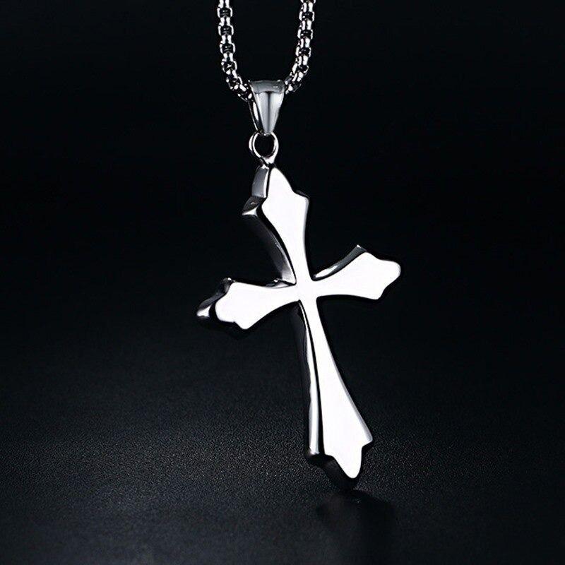 Collar Silver Titanio Cruz Hombre Mujer Moda 2022 Xxx-4