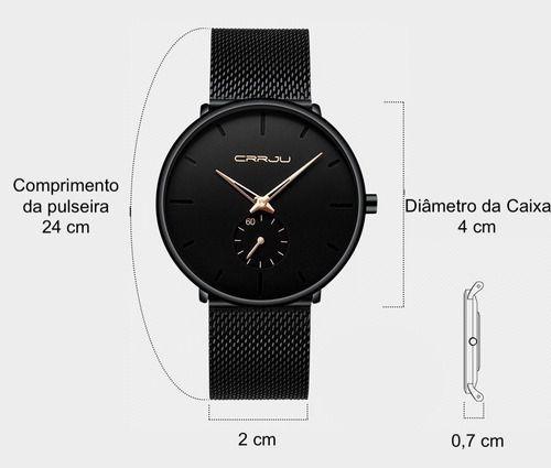 Reloj Crrju 2150 Original Social Casual Para Hombre, Color Bisel Dorado-5