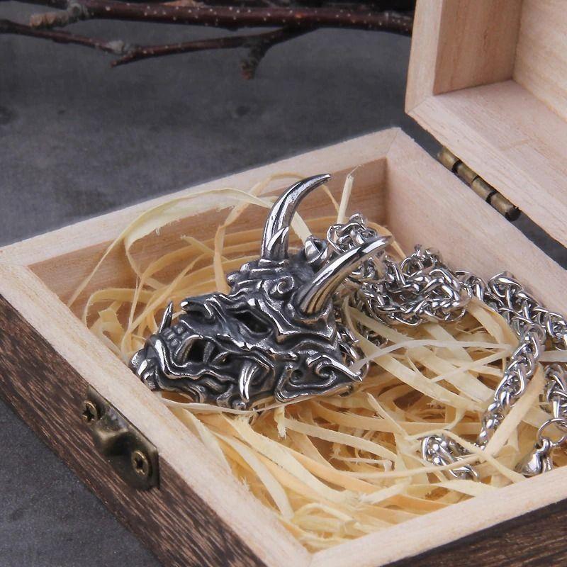 Collar Demonio Con Cuerno Silver Hombre Moda 2022-5