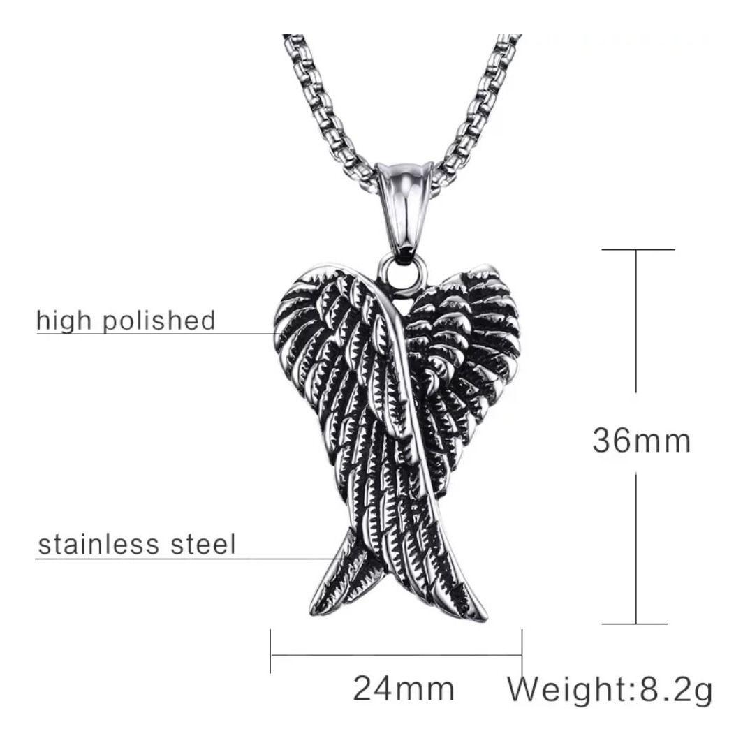 Collar Alas Angel Royal Madriz Acero Inoxidable Silver 60cm-2