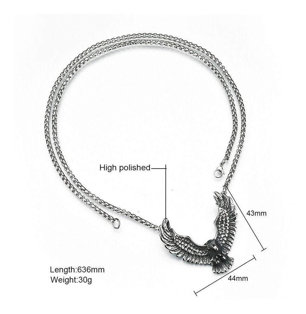 Collar Aguila Titanio Hombre Moda Masculina 2021-5