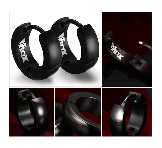 Aros Punk Hombre Mujer Black Manba Earing Moda-2