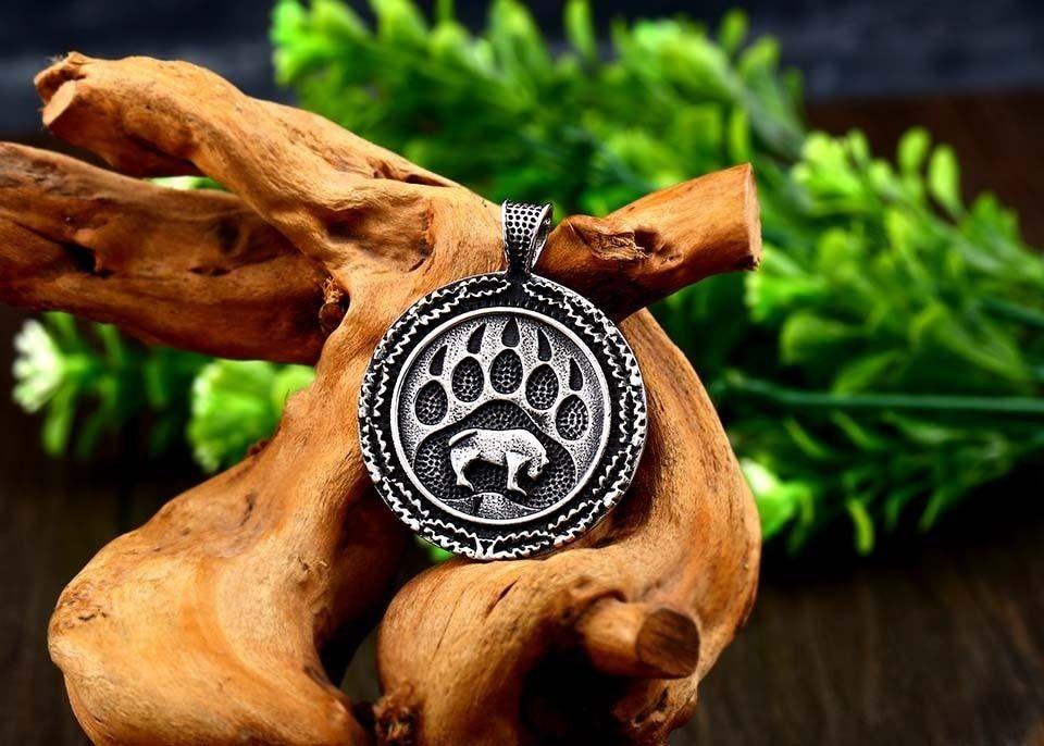 Collar Vikingo Garra Oso Doble Nórdico Hombre Moda 2020-3