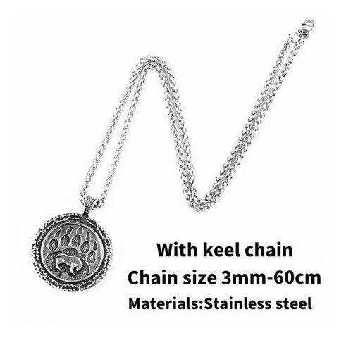 Collar Vikingo Garra Oso Doble Nórdico Hombre Moda 2020-7