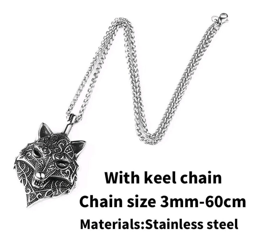 Collar Caballeros Lobo Nordico Vikingo Hombre Moda 2019-4