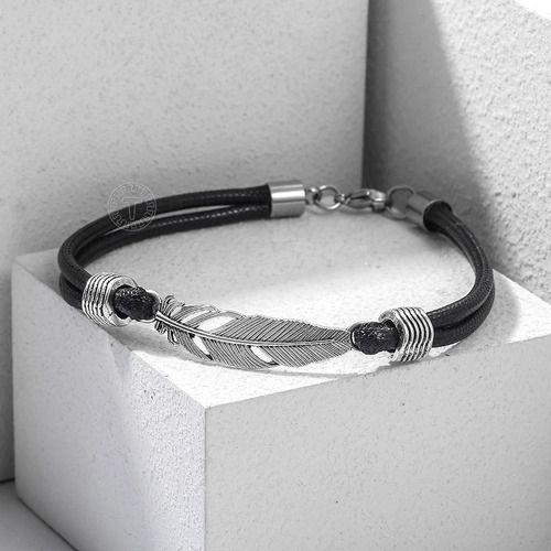 Pulsera Tobillera Pluma Caballeros Hombre Moda 2023-2