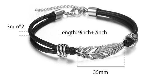 Pulsera Tobillera Pluma Caballeros Hombre Moda 2023-3
