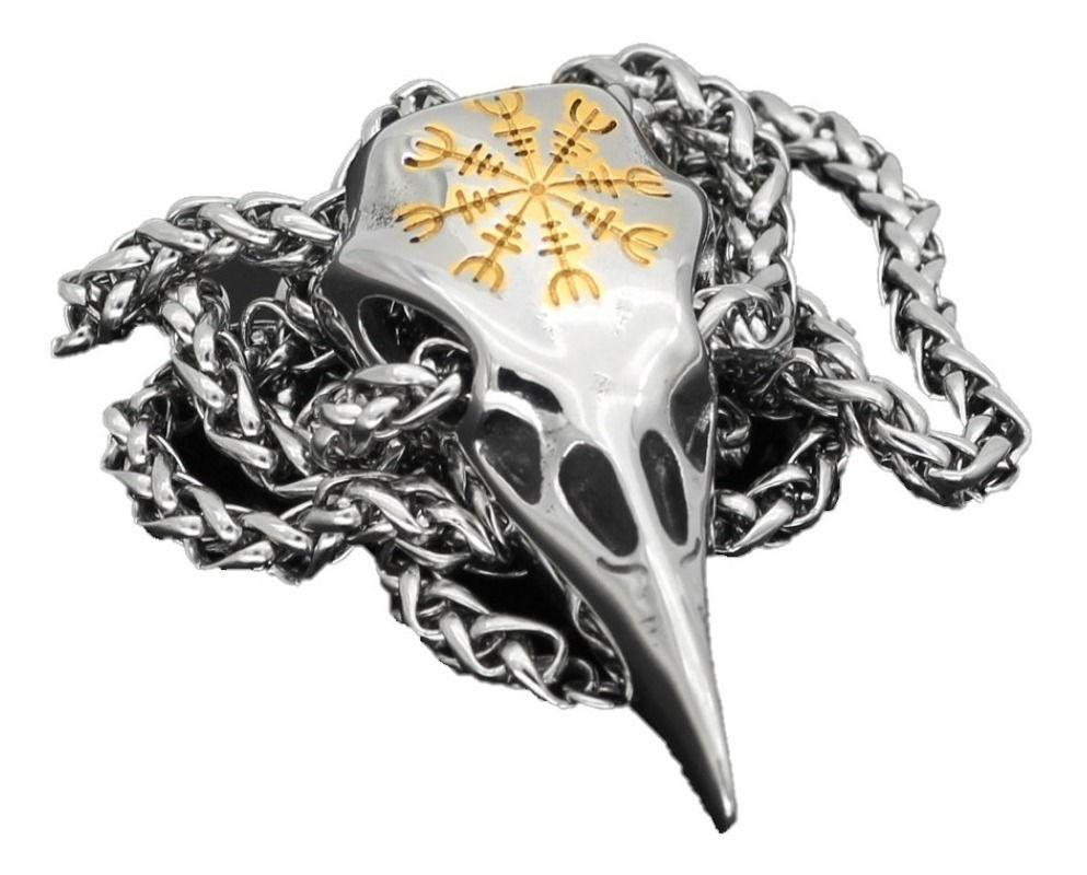 Collar Vikingo Amuleto Nordico Vegvisir Hombre-0
