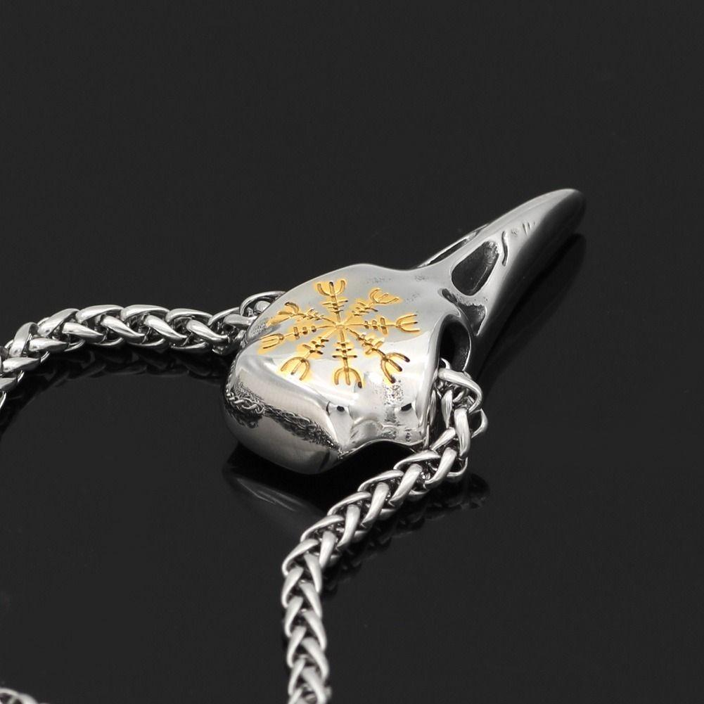 Collar Vikingo Amuleto Nordico Vegvisir Hombre-3