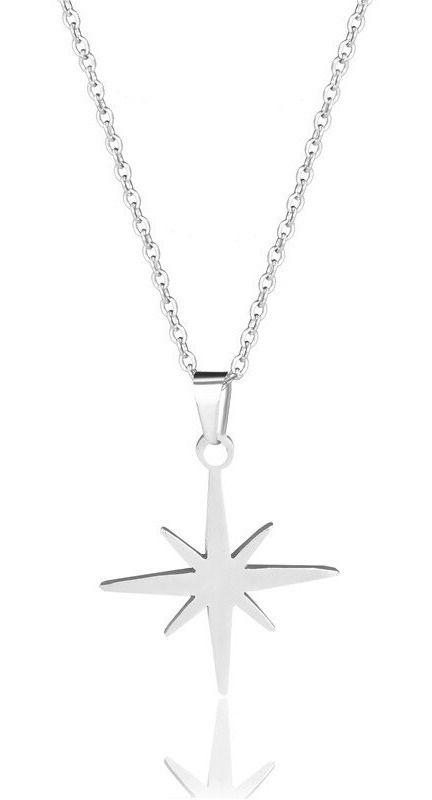 Collar Estrella Silver Space Damas Mujer Moda Femenina-0