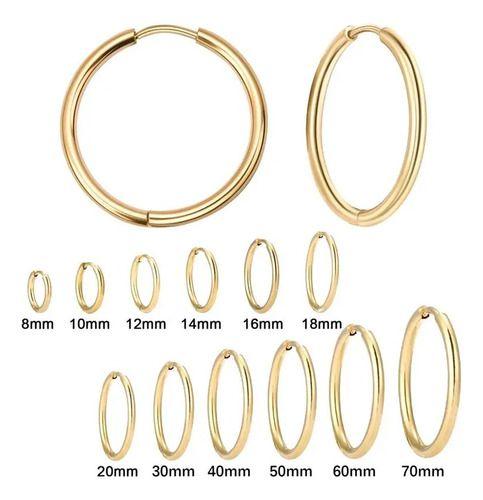 Aros 12mm Punk Hombre Mujer Silver Manba Earing-2