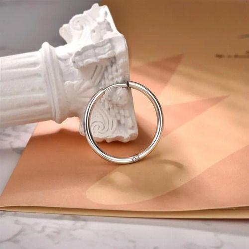 Aros 12mm Punk Hombre Mujer Silver Manba Earing-6