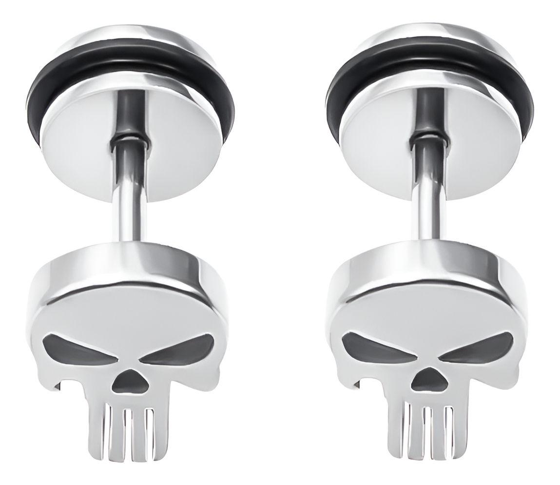 Aros Punk Hombre Mujer Calavera Silver Earing Moda 2019-2