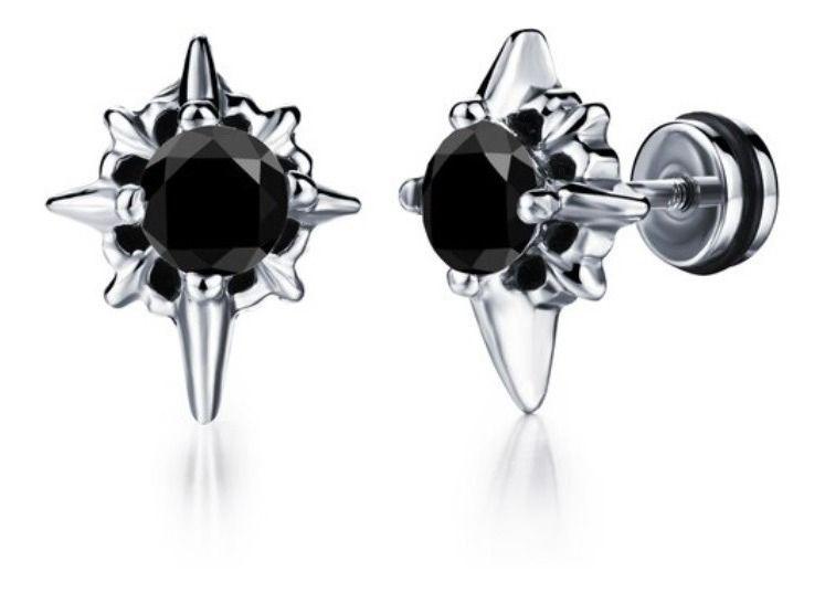 Aros Punk Estrella Circone Black Hombre Mujer Earing 2022 M1-0