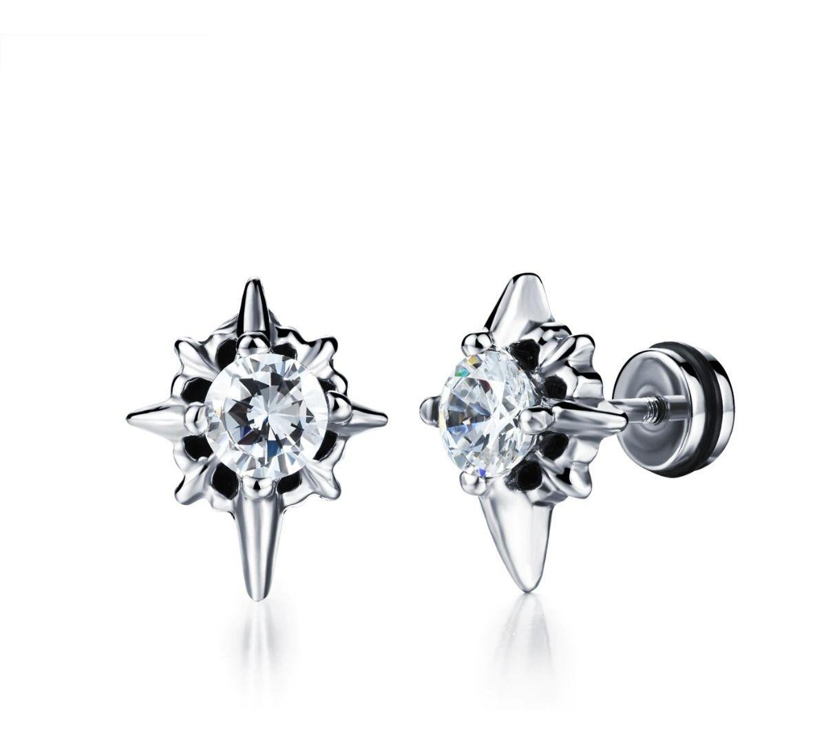 Aros Punk Estrella Circone Black Hombre Mujer Earing 2022 M1-1