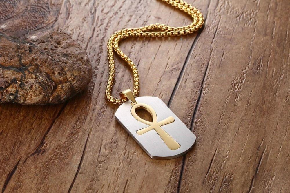 Collar Cruz Egipcia Silver Space Hombre Mujer Moda 2021-3