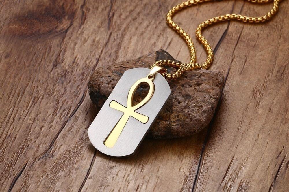 Collar Cruz Egipcia Silver Space Hombre Mujer Moda 2021-4