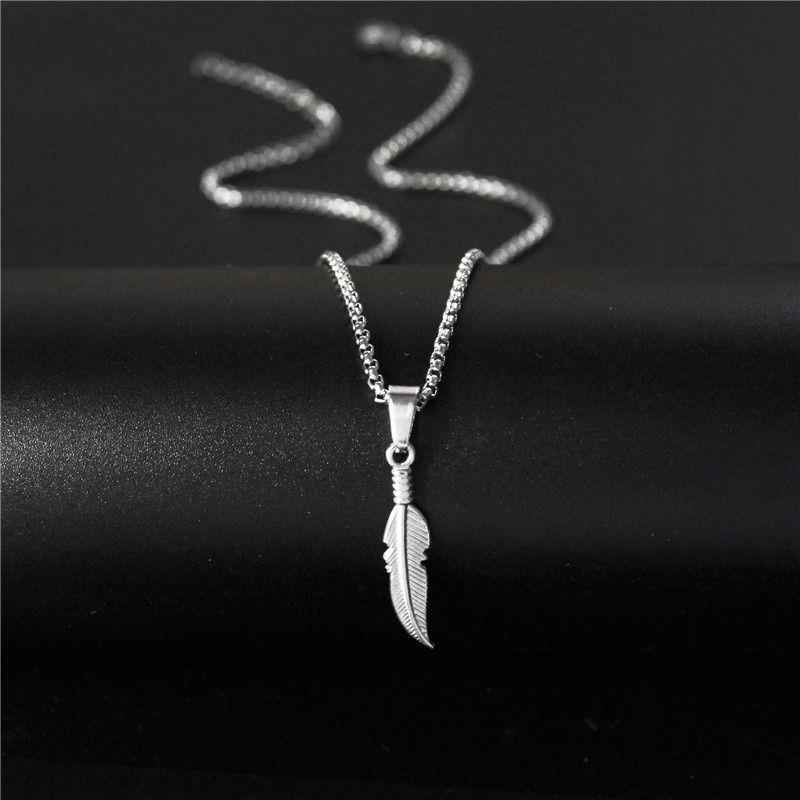 Collar Pluma Silver Space Hombre Mujer Moda 1 Pluma-4