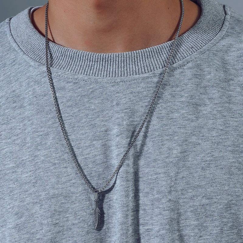 Collar Pluma Silver Space Hombre Mujer Moda 1 Pluma-5