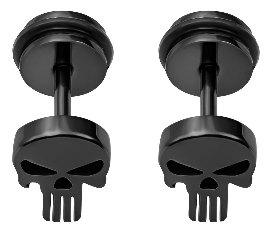 Aros Punk Hombre Mujer Calavera Black Earing Moda 2019-2