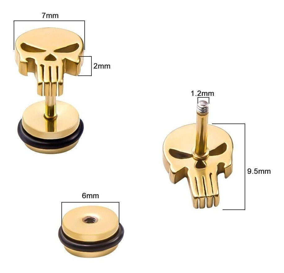 Aros Punk Hombre Mujer Calavera Black Earing Moda 2019-3