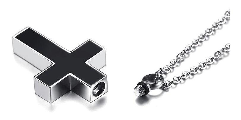 Collar Cruz Silver Black Space Hombre Mujer Moda Style-3