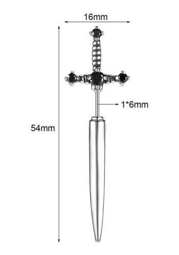 Aros Punk Hombre Mujer Espada Silver Space Earing-2