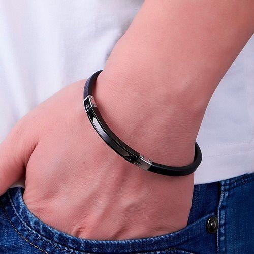 Pulsera De Caballero De Cuero Cafe Elegante Y Juvenil 70-2