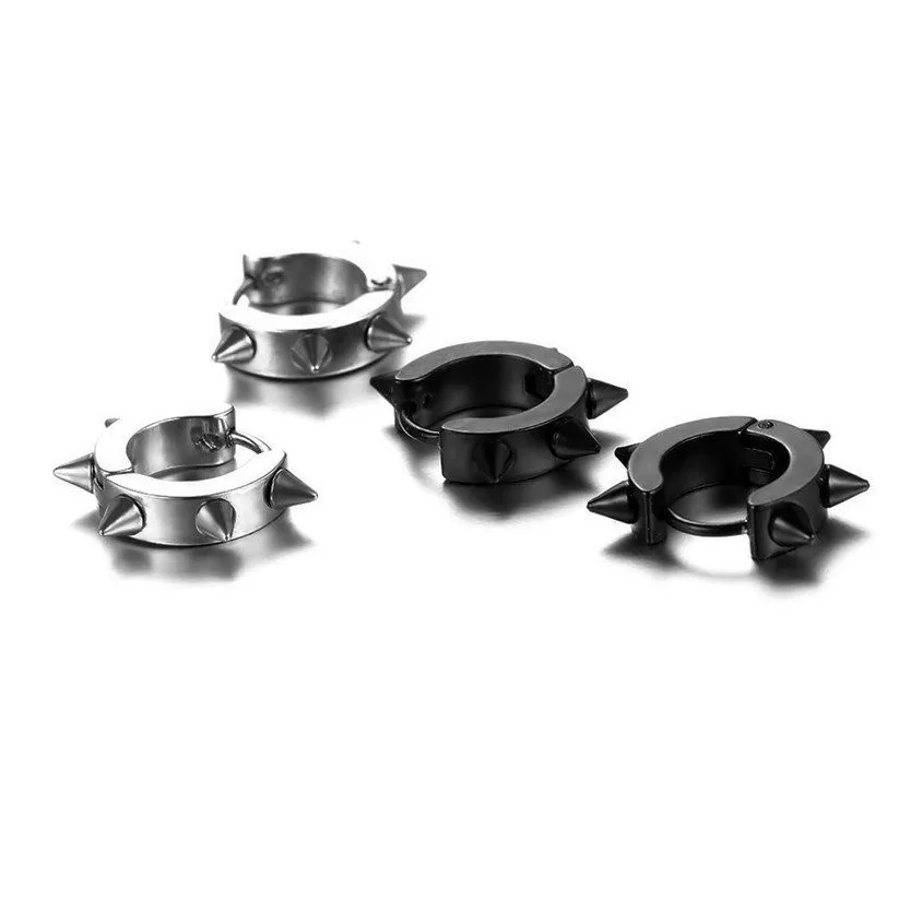 Aros Punk Hombre Mujer Silver Earing Moda-3