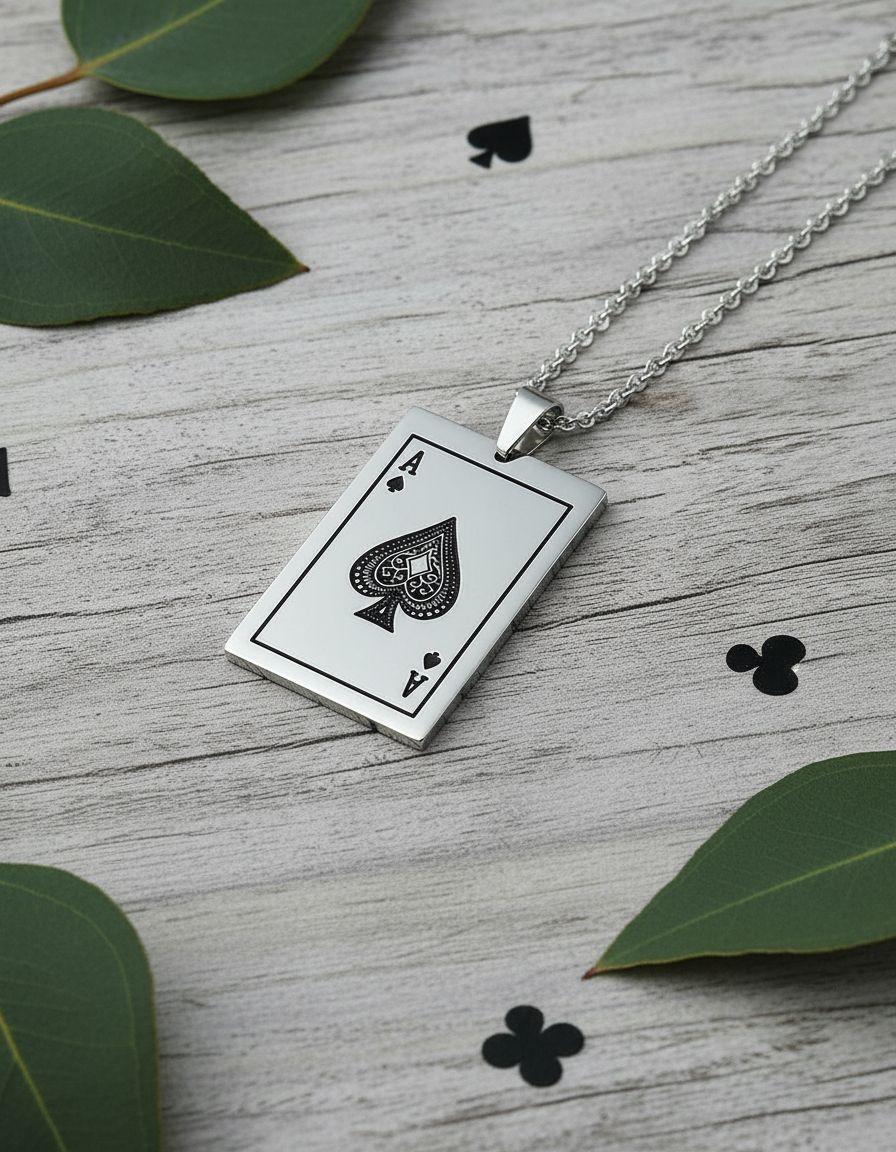 Collar As De Picas Hombre Mujer Moda Style-2