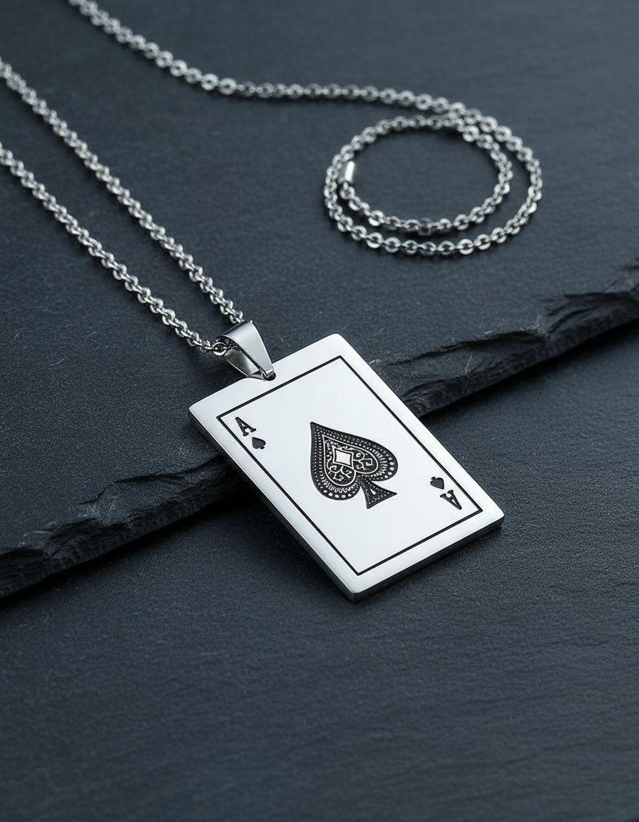 Collar As De Picas Hombre Mujer Moda Style-3