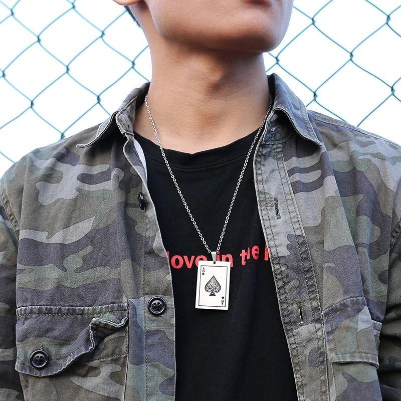 Collar As De Picas Hombre Mujer Moda Style-4