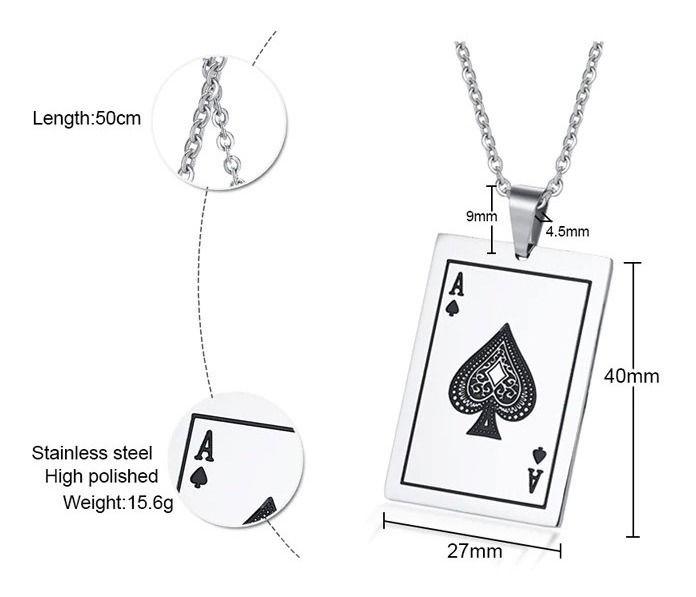 Collar As De Picas Hombre Mujer Moda Style-5