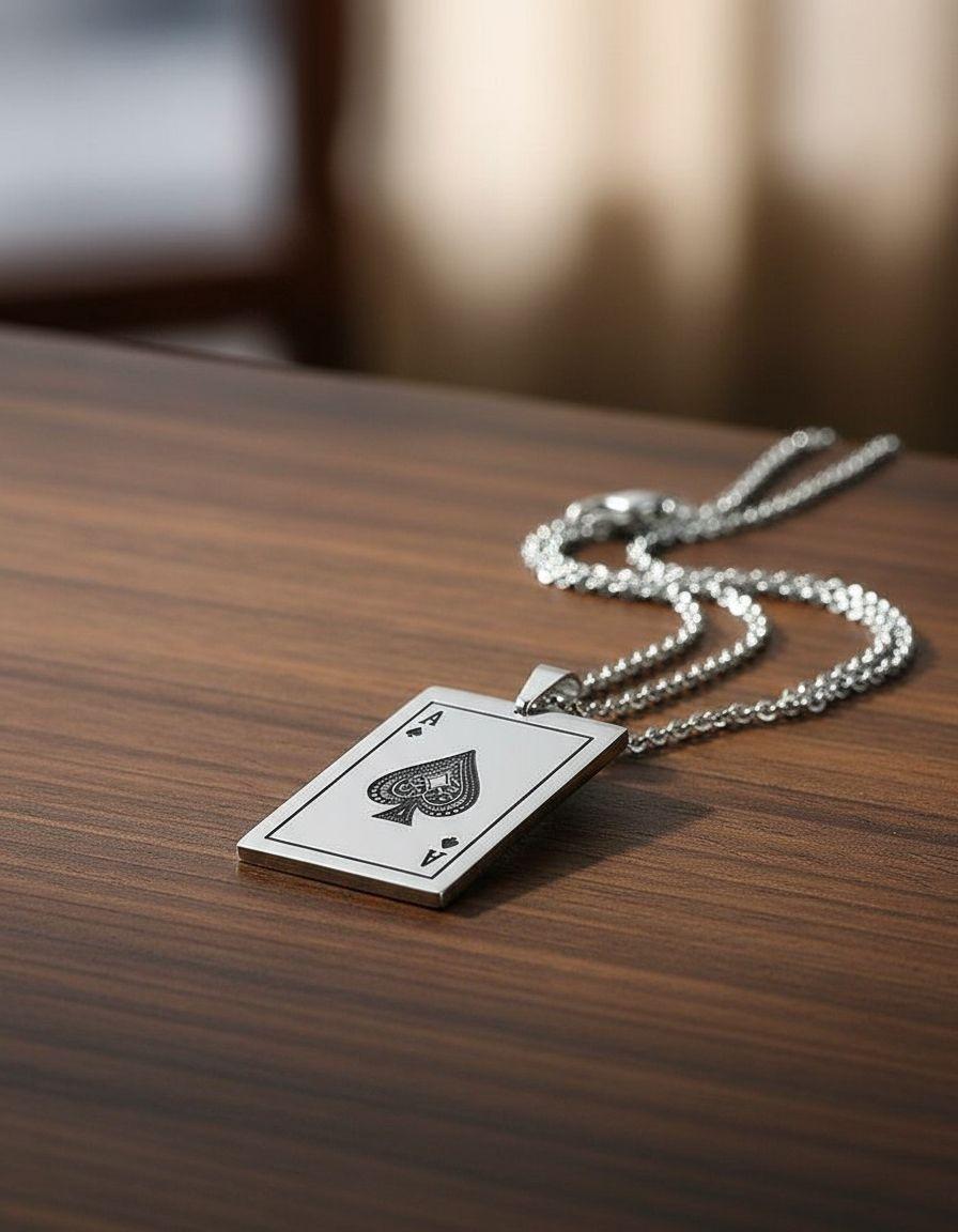 Collar As De Picas Hombre Mujer Moda Style-6