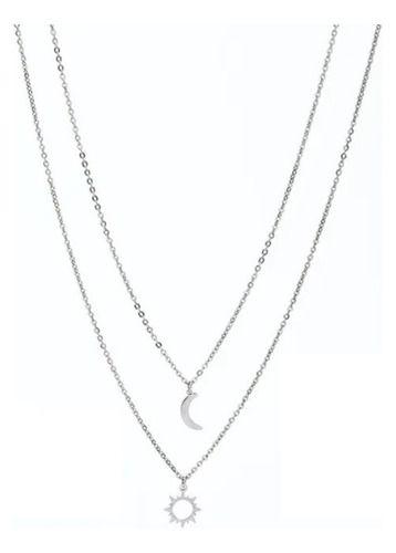 Collar Doble Sol Y Luna Para Damas Parejas-0