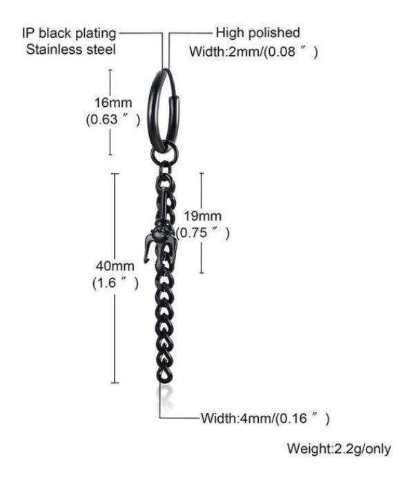 Aros Punk Tridente Black Space Hombre Mujer 2022-1