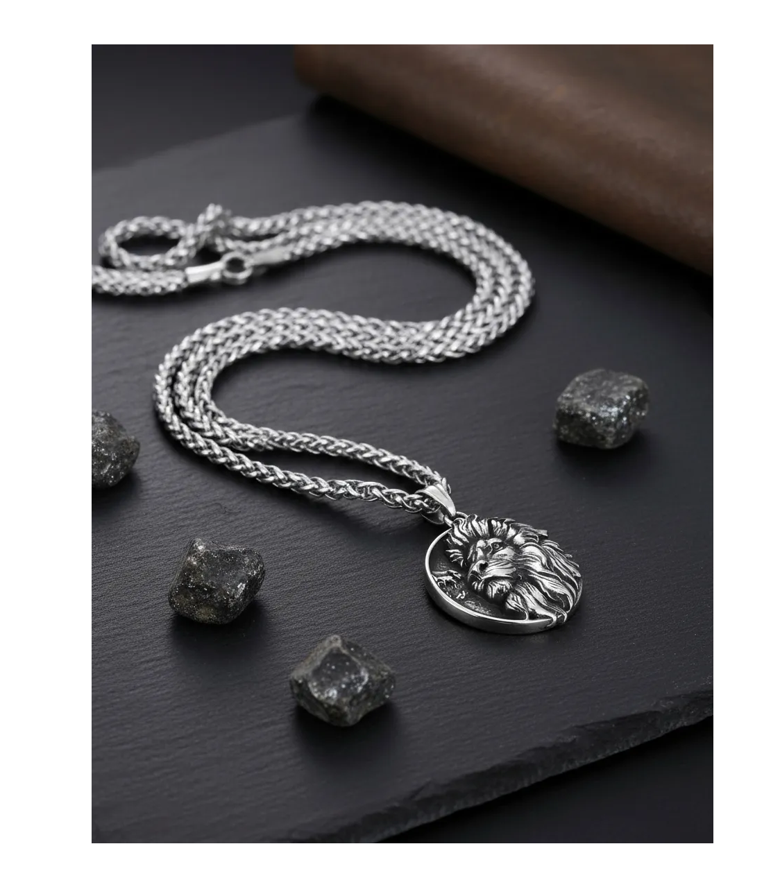 Collar León Titanio Rey Hombre Caballeros Moda Masculina-4