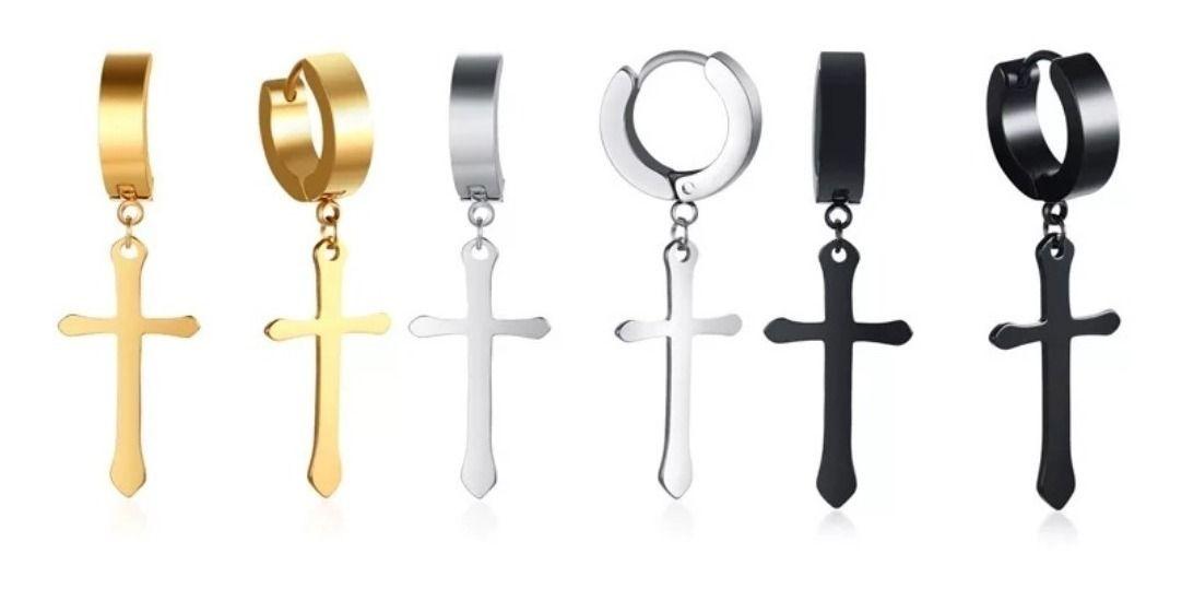 Aros Punk Cruz Silver Space Hombre Mujer Moda 2019 Vintage-3