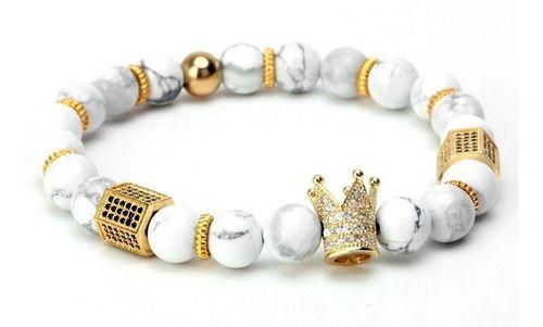 Pulsera De Hombre Caballero Corona Dorada Elegante Juvenil-3