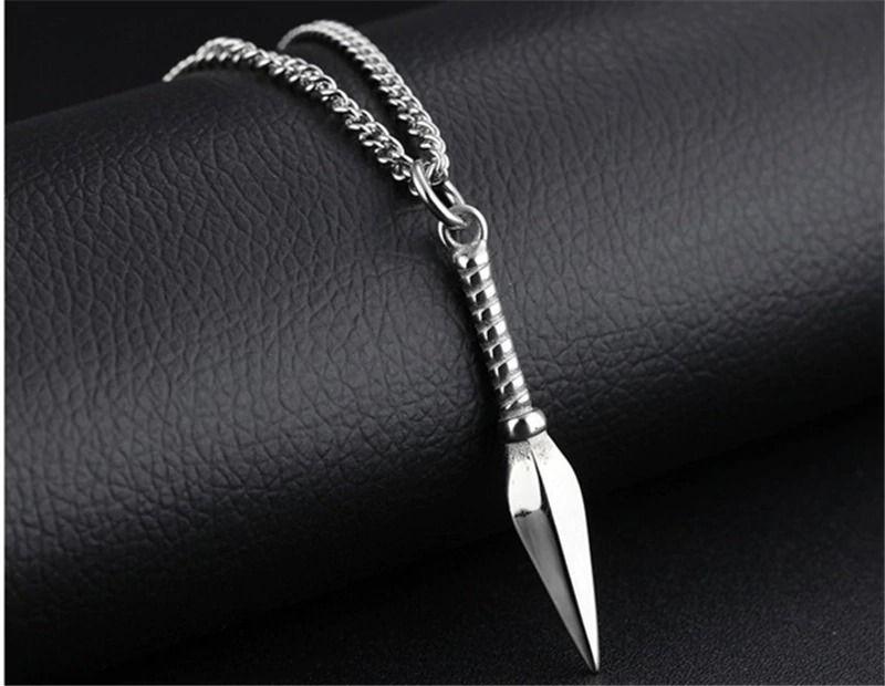 Collar De Kunai Silver Titanio Hombre Mujer Moda 2019 I-1