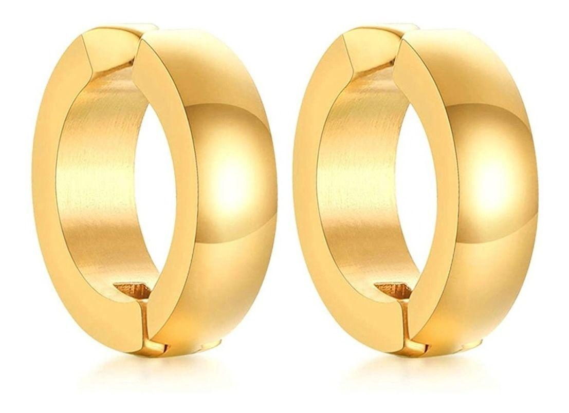 Aros Punk Hombre Mujer Dorado A Presion Earing Moda 2022-0