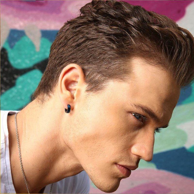 Aros Punk Hombre Mujer Dorado A Presion Earing Moda 2022-2