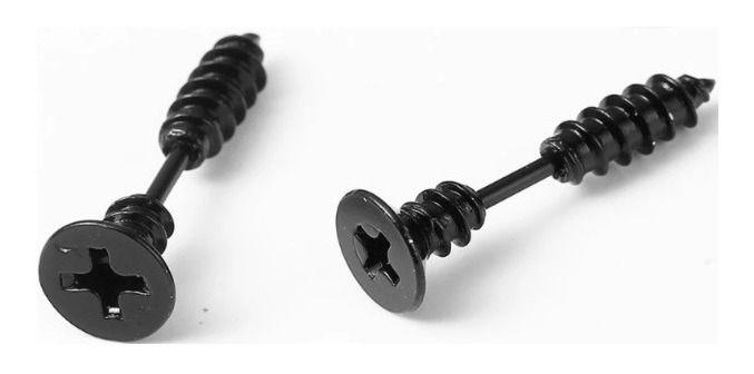 Aros Punk Tornillo Black Hombre Mujer Earing Moda 2022-0